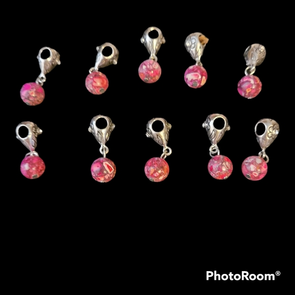 NEW- 10 Purple and Pink Large Hole European Beads - Picture 5 of 5